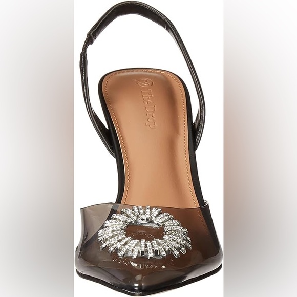 The Drop Women's Klara Slingback Heel in Clear Black size 6-1/2 - Picture 2 of 7